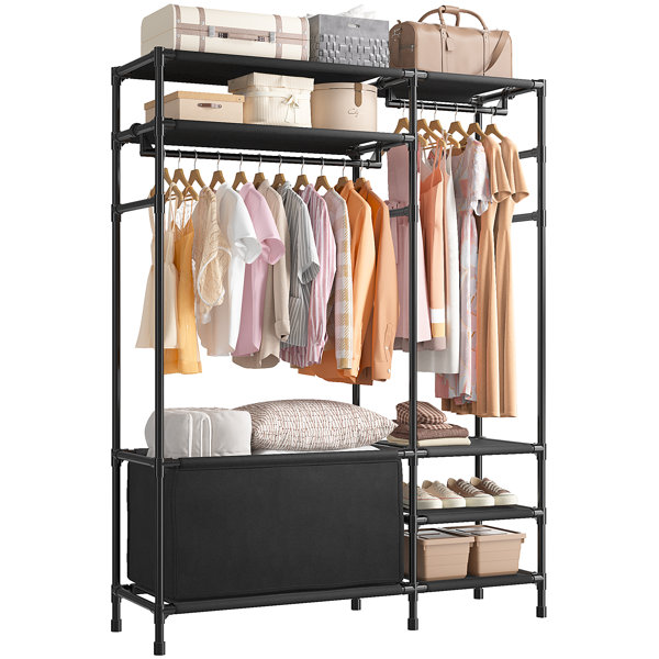 Rebrilliant Mikhia Clothes Rack Portable Clothing Rack with Storage Bag